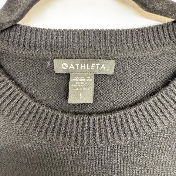 NWT! Athleta Alpine Crewneck Cashmere Wool Sweater in Black - Picture 6 of 11